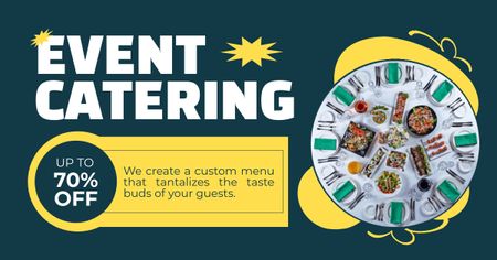 Offer of Discount on Event Catering Facebook AD Design Template