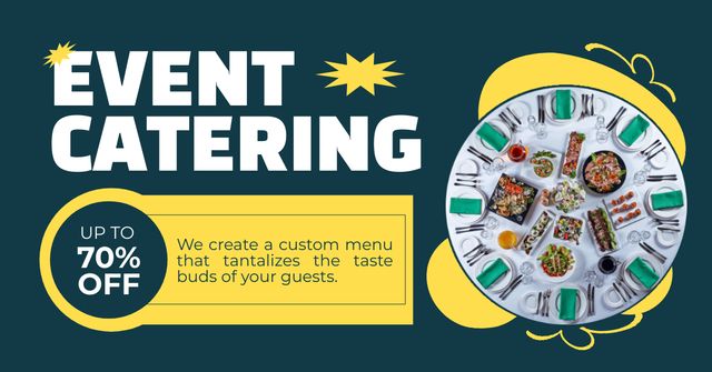 Template di design Offer of Discount on Event Catering Facebook AD