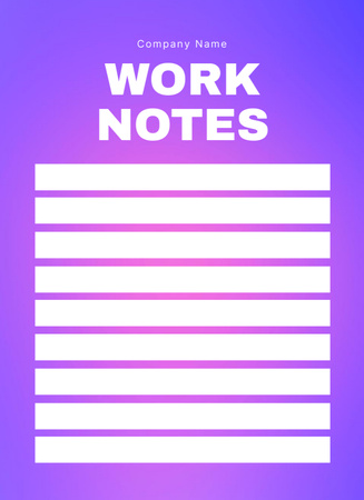 Work Tasks Planning Notepad 4x5.5in Design Template