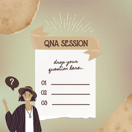 Q&A Session Invitation with Woman in Hat Instagram Design Template