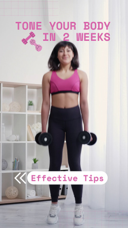 Useful Tips For Strengthening Body With Dumbbells Trainings TikTok Video Design Template