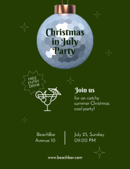 Announcement of Christmas Celebration in July in Bar In Green