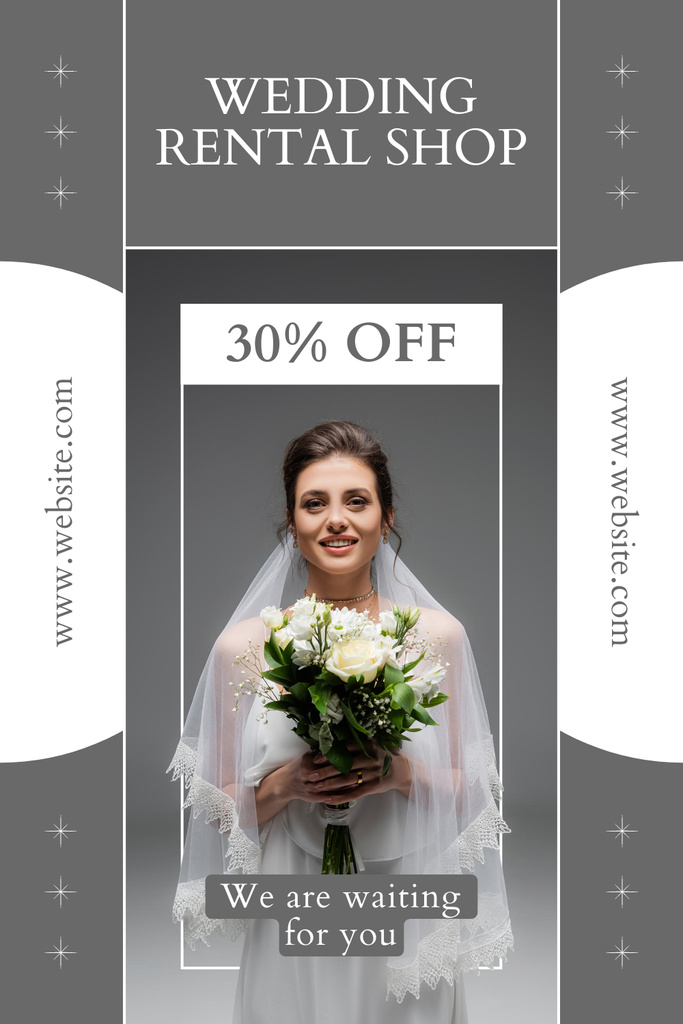 Designvorlage Wedding Rental Shop Promotion für Pinterest
