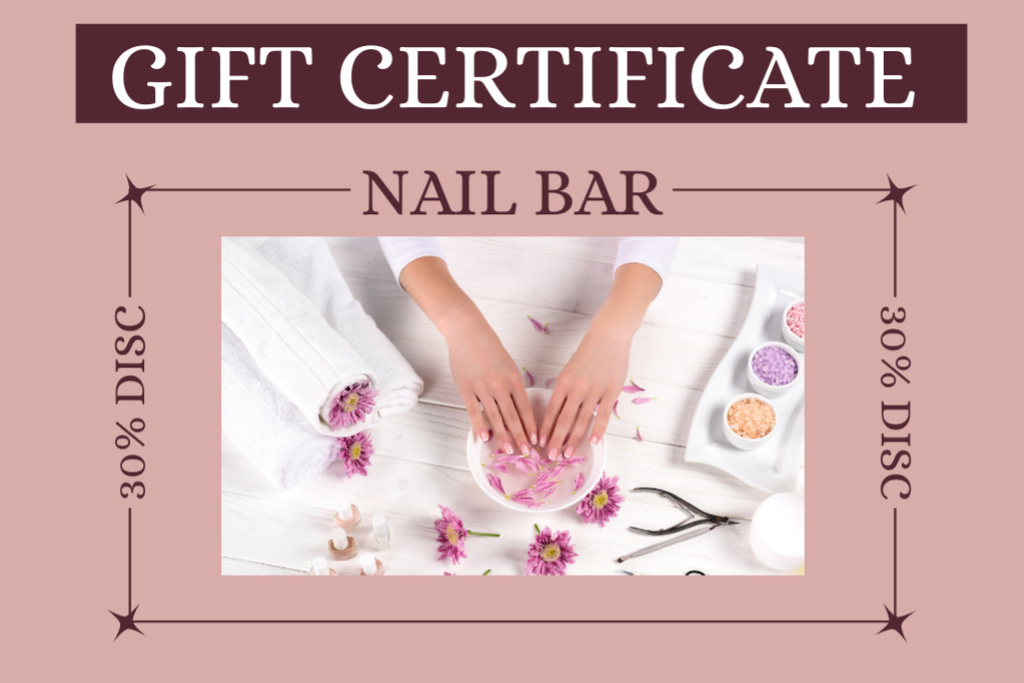 Designvorlage Discount on Nail Treatment für Gift Certificate