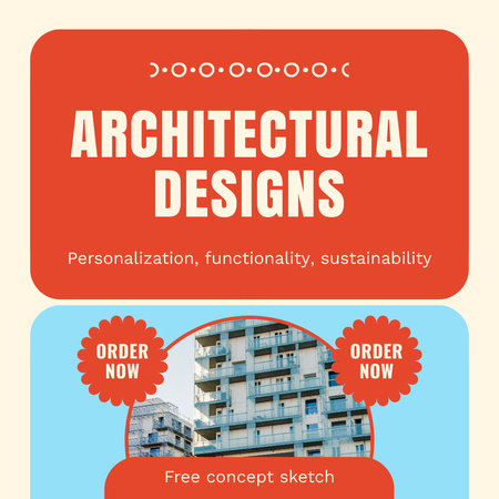 Építészeti Tervek és Koncepciók Ajánlat Instagram tervezősablon