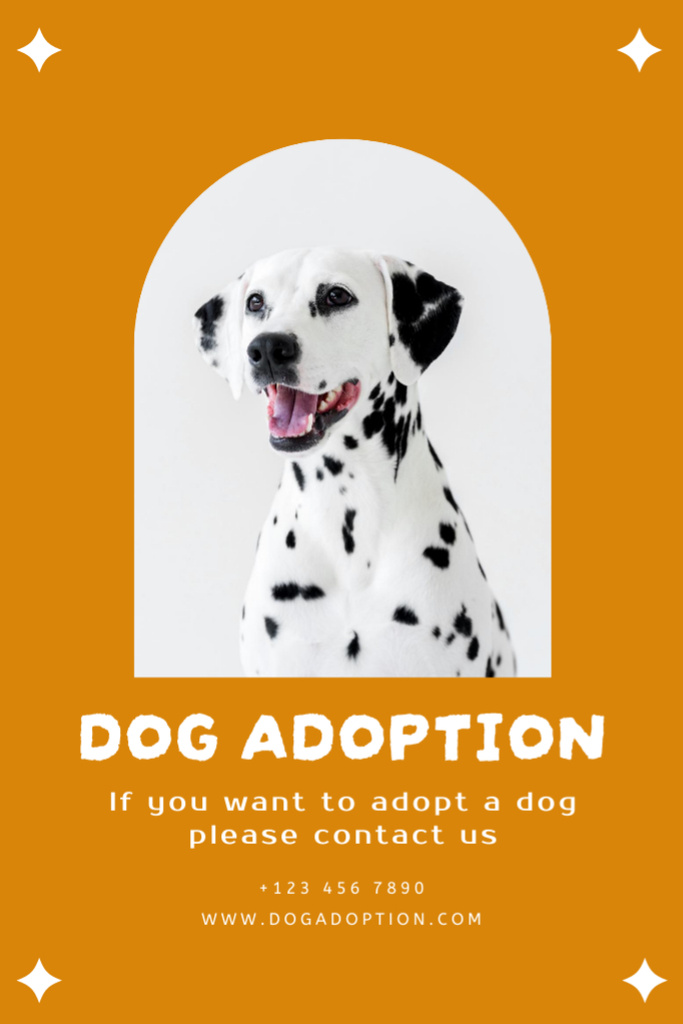 Template di design Adoption Ad with Cute Dog Flyer 4x6in