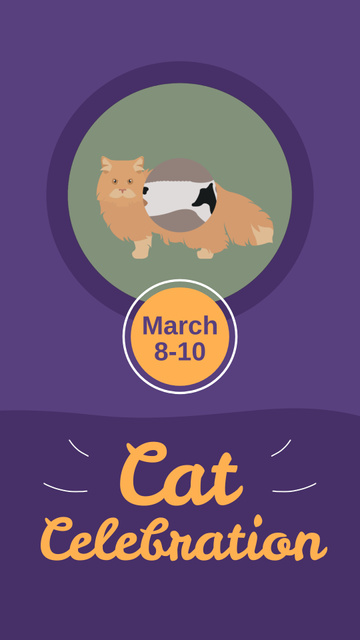 Modèle de visuel Feline Contests And Festivities In March - Instagram Video Story