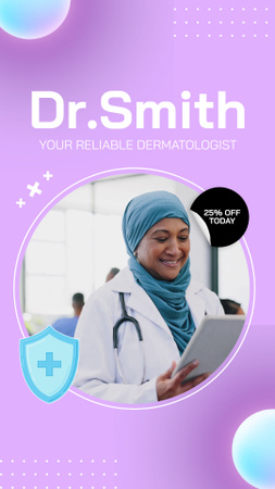 Reliable Dermatologist Service With Discount Instagram Video Story Design Template
