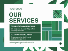 Ad of Floor Refinishing Services with Green Pattern