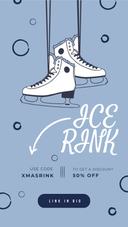 Template di design pattini da ghiaccio appesi al muro Instagram Story