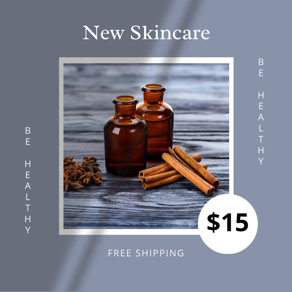 Skincare Product Ad with Cinnamon Instagram tervezősablon