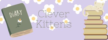 Designvorlage Tagebuch Clevere Kätzchen für Facebook cover