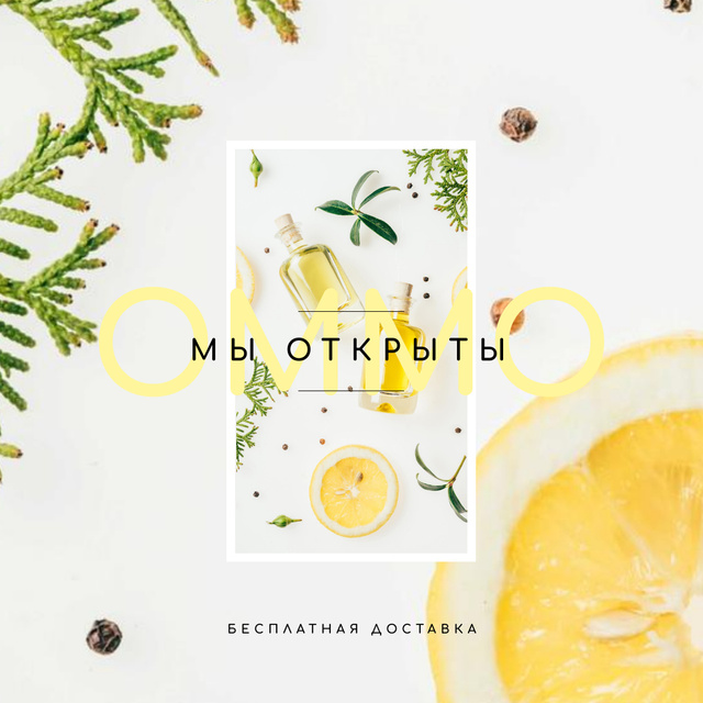 Designvorlage Herbs and spices on table für Instagram