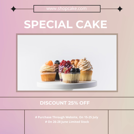 Delicious Cupcakes for Bakery Promotion Instagram tervezősablon