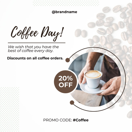 Waiter Holding Coffee Cup and Saucer Instagram – шаблон для дизайну