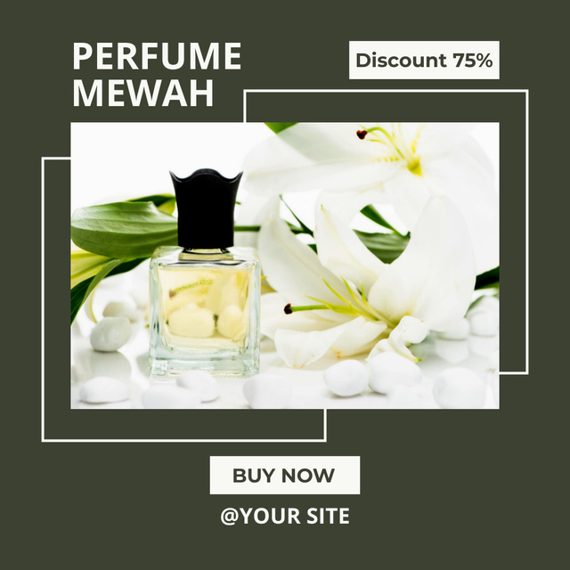 Fragrance Ad with Tender White Flowers Instagram Πρότυπο σχεδίασης