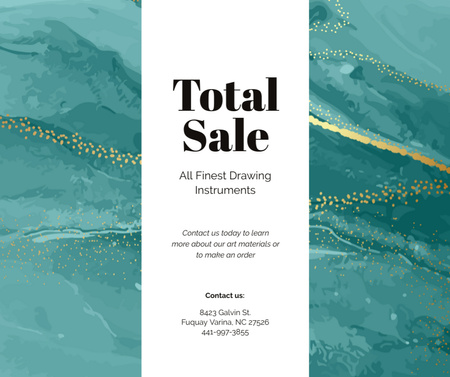 Art Supplies Sale on painting background Facebook Design Template