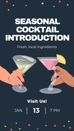 Fresh Seasonal Cocktails for Parties and Events Instagram Story Design Template