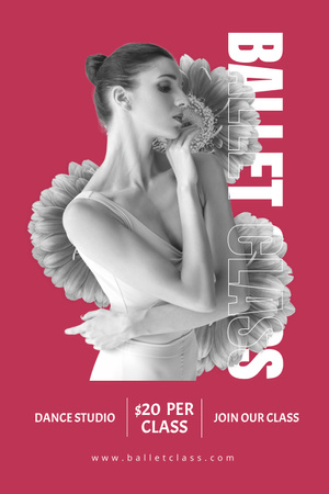 Ontwerpsjabloon van Pinterest van Advertentie van balletlessen