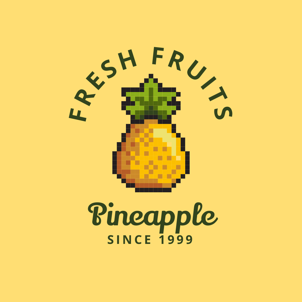 Fresh Juice Offer with Pineapple Logo – шаблон для дизайна