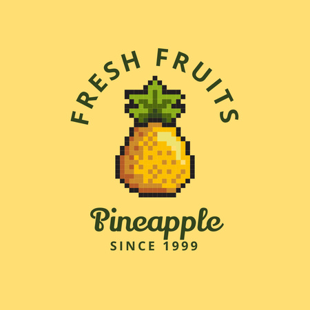 Designvorlage frischer saft mit ananas für Logo