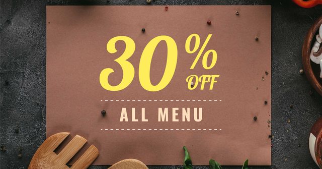 Menu Offer with Condiments Facebook AD Design Template