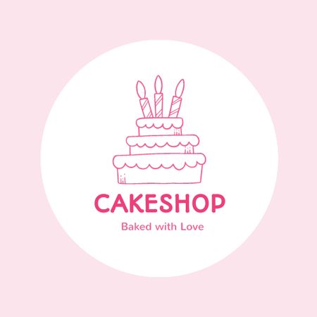 Bakery Ad with Festive Cake Logo Design Template
