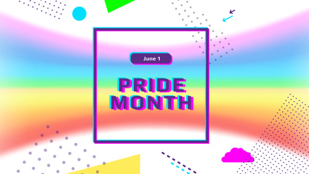 Pride Month Announcement with Rainbow Colors FB event cover Design Template