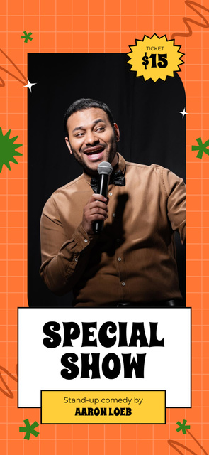 Modèle de visuel Promo of Special Stand-up Show with Performer - Snapchat Geofilter