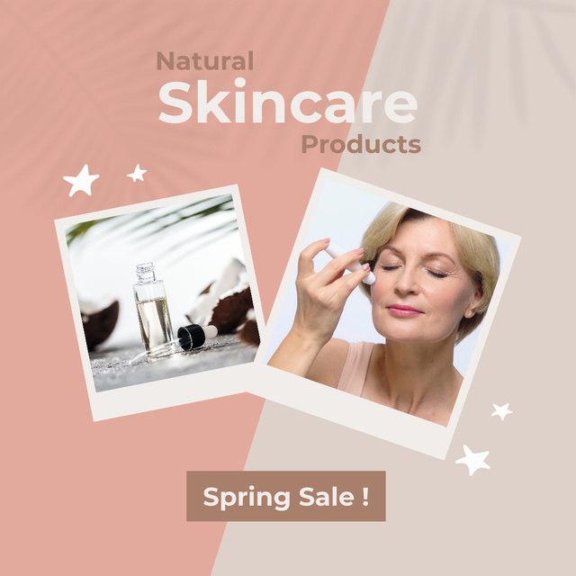 Designvorlage Collage with Spring Sale Skin Care Products für Instagram
