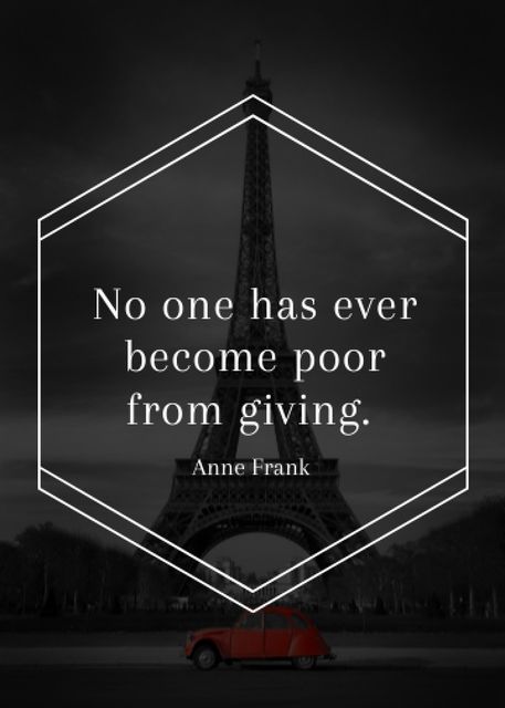 Plantilla de diseño de Charity Quote on Eiffel Tower view Flayer 