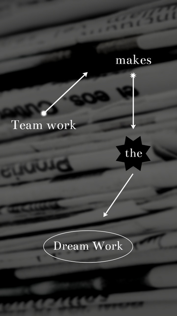 Ontwerpsjabloon van Instagram Video Story van Quote about Teamwork makes the Dream Work