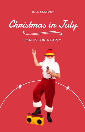 Plantilla de diseño de Serene Christmas Party In July with Jolly Santa Claus Flyer 5.5x8.5in 