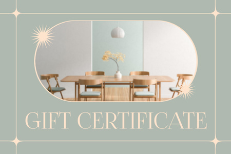 Special Offer of Furniture with Kitchen Table Gift Certificate Design Template