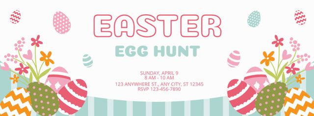 Plantilla de diseño de Easter Egg Hunt Ad Facebook cover 