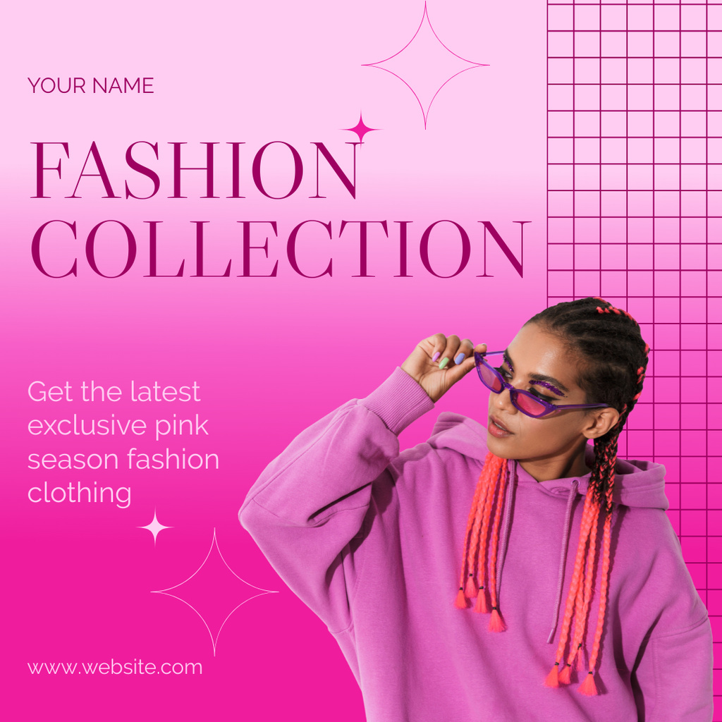 Pink Fashion Collection for Young Women Instagram Design Template
