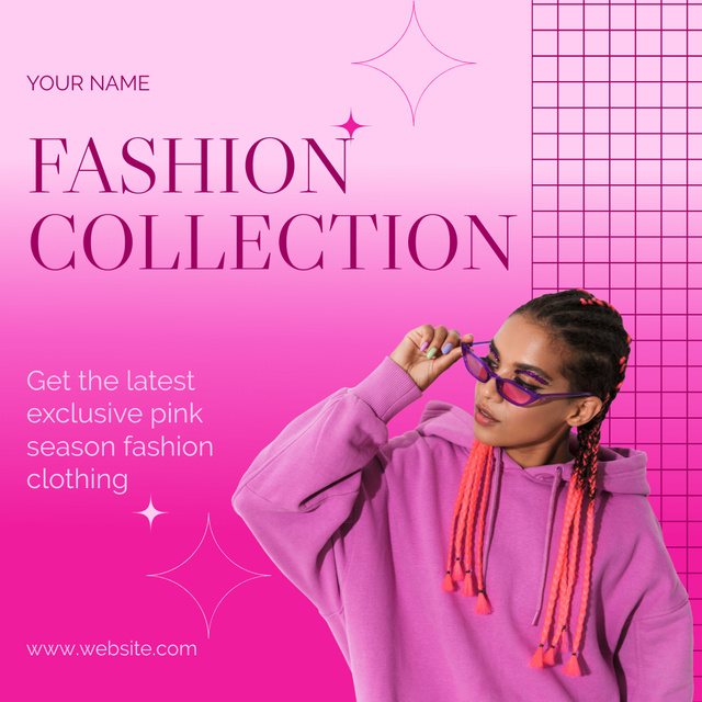 Pink Fashion Collection for Young Women Instagram Πρότυπο σχεδίασης
