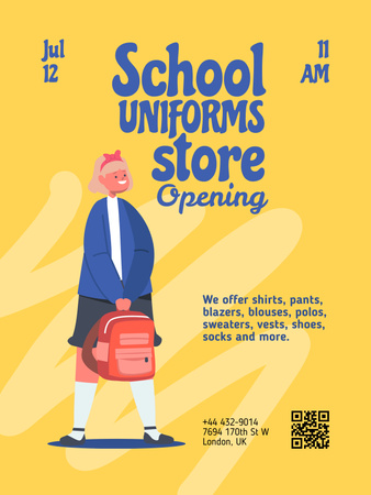 School Uniforms Sale Offer Poster 36x48in Design Template