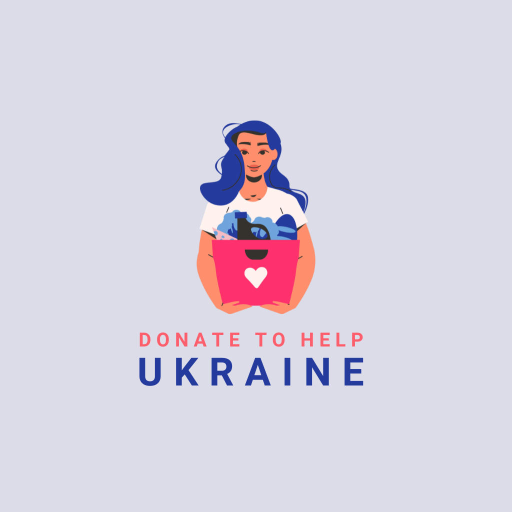 Donate to Help Ukraine Logo Modelo de Design