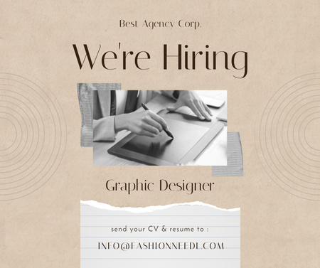 Hiring Offer for Graphic Designer Facebook – шаблон для дизайну