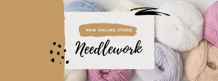 Colorful Threads for Sewing and Knitting Facebook cover Modelo de Design