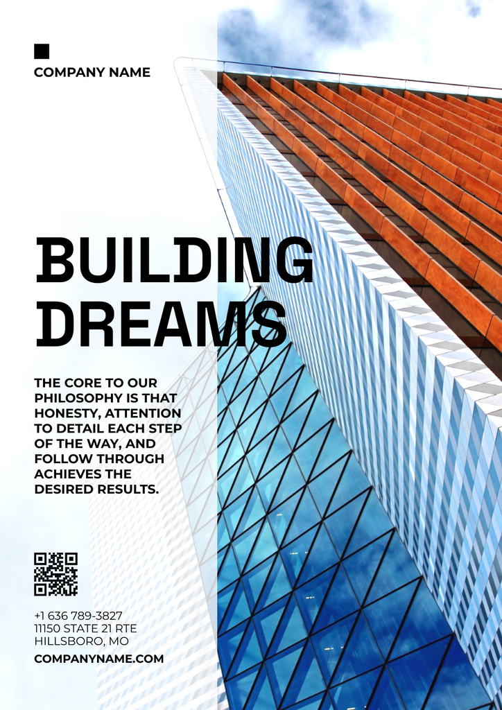 Modèle de visuel Construction Company Advertising with Skyscrapers - Poster
