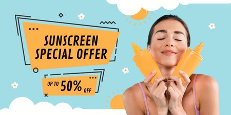 Sunscreens Special Offer Twitter Design Template