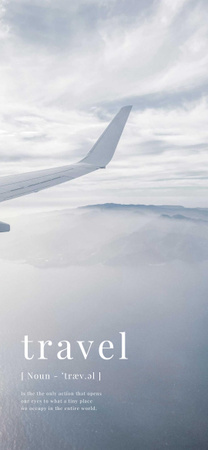 Ontwerpsjabloon van Snapchat Geofilter van vliegtuig in de lucht met inspirerende offerte