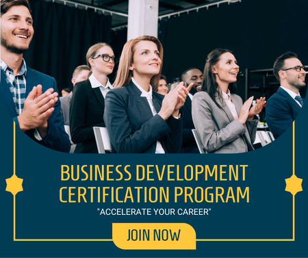 Platilla de diseño Business Development Certification Announcement Facebook