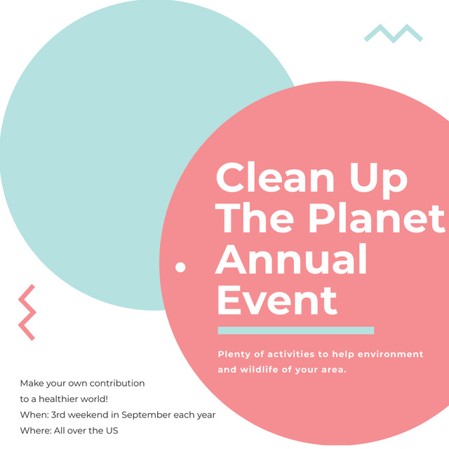 Recurring Planet Cleanliness Initiative Announcement Instagramデザインテンプレート