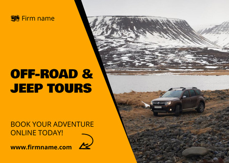 Off-Road Jeep Tours Offer Card Design Template
