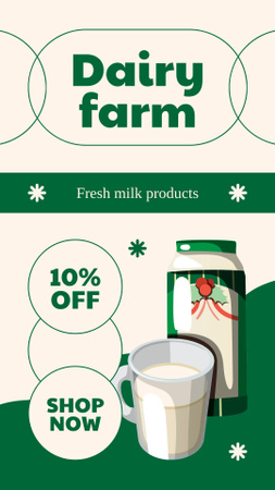 Fresh Milk for Holiday Eggnog Instagram Story Design Template