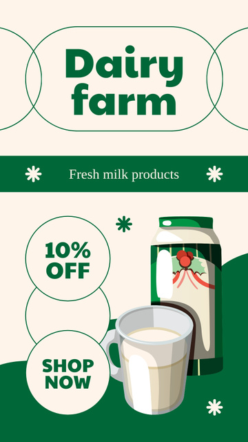 Fresh Milk for Holiday Eggnog Instagram Story Modelo de Design