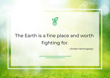 Eco Quote About Eco-consciousness With Leaves Card Design Template